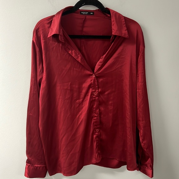 SHEIN Tops - Red Satin Blouse from Shein